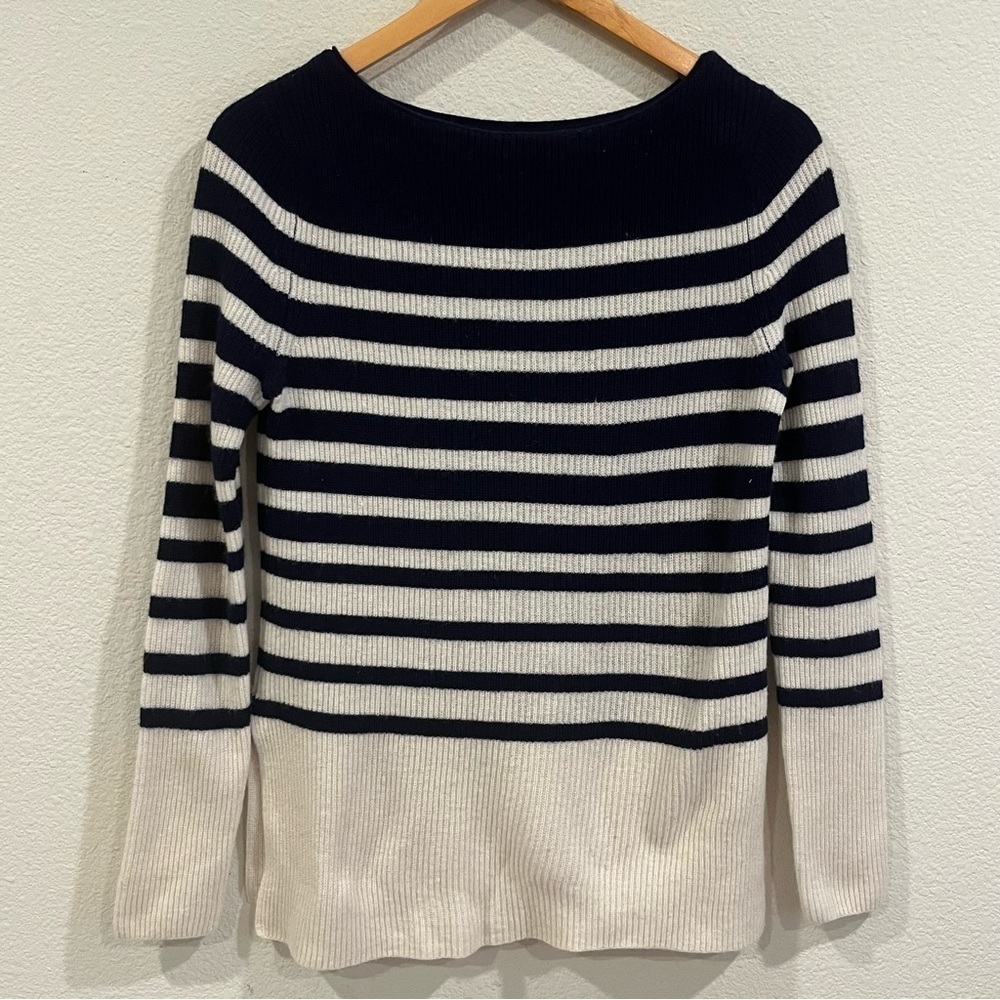 Vineyard Vines blue and white stripe sweater xxsmall cashmere wool blend